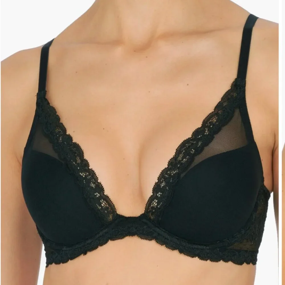 NWT Natori Women Feathers Lace Plunge T-Shirt Bra, 34G - Picture 1 of 6
